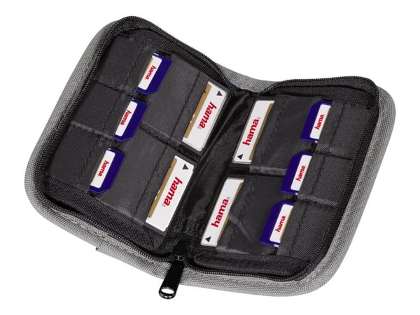 Hama Multi Card Case Mini - Eske for minnekort - 10 minnekort - nylon - grå, svart
