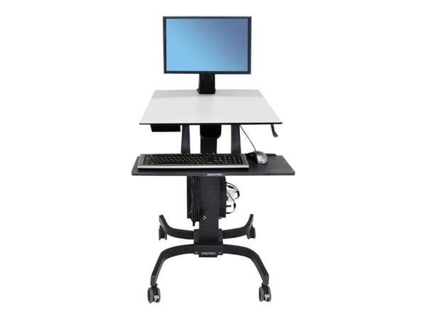 Ergotron WorkFit-C Single LD - Sitte/stående arbeidsstasjon - mobil - rektangulær - grå - svart sokkel