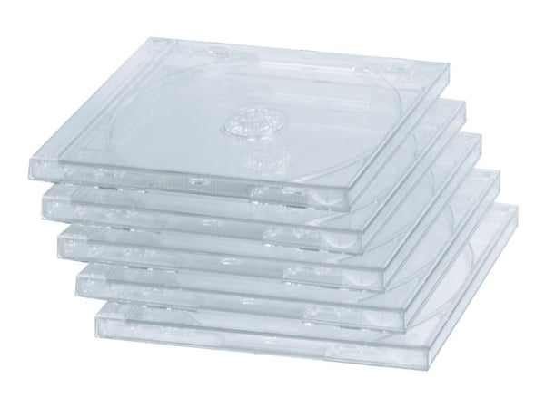 Hama CD/CD-ROM sleeves, clear, 5 pack, 1 levyt, Läpinäkyvä, 142 mm, 125 mm, 51 mm, 304 g