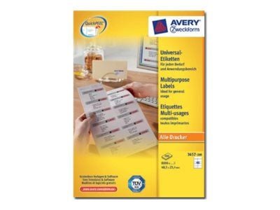 Avery Zweckform Universal - Papper - permanent häftning - vit - 48.5 x 25.4 mm 8000 etikett (er) (200 ark x 40) etiketter