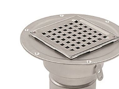 Blücher Square rustfri afløbsskål til betongulve/smøremembran - Ø110 mm lodret udløb uden sideindløb Blücher Square rustfri afløbsskål til betongulve/smøremembran - Ø110 mm lodret udløb uden sideindløb