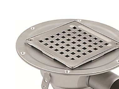 Blücher Square justerbart afløbsskål Ø50mm vandret - til beton og fliser/smøremembran Blücher Square justerbart afløbsskål Ø50mm vandret - til beton og fliser/smøremembran