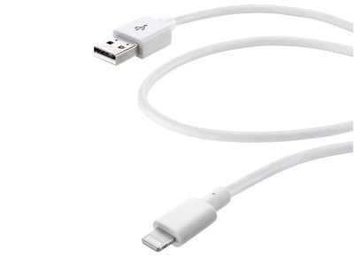 USB-kabel, Cellularline, 2.0, USB-A til Lightning, hvid, 1,2 m USB-kabel, Cellularline, 2.0, USB-A til Lightning, hvid, 1,2 m