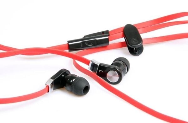 Media-Tech MAGICSOUND DS-2 MT3556 - Ørepropper med mikrofon - i øret - kablet - svart, rød