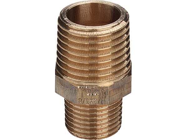 VIEGA Reduktionsnippel 1 1/4x3/4", rødgods, kantet, med R-gevind i begge sider