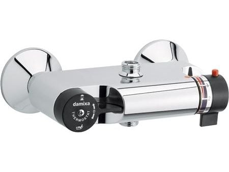 DAMIXA TMC termostatarmatur 1/2" bruserafgang ned, 1/2" tilslutning for bruser & omskifter i håndtag, eksklusiv rosetter og tilgangsstykker