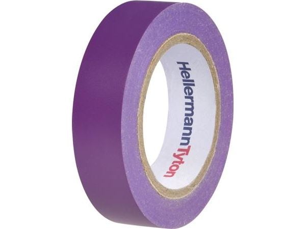 Hellermann Tyton HTAPE-FLEX15-15x10, Violetti, Niputus, Kiinnitys, Käsityö, Merkintä, Korjaus, Vahvistus, PVC, Liuotinaineen kestävä, RoHS, 90 °C