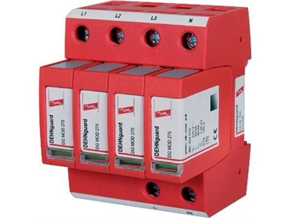 DESITEK Type 2 SPD, max. 275 V AC, 230/400 V AC TNS-verkon kautta, liitäntälaitteilla