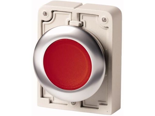 Eaton 182926 M30C-FDL-R Trykknap flad, Rund, Forkromet Rød 1 stk