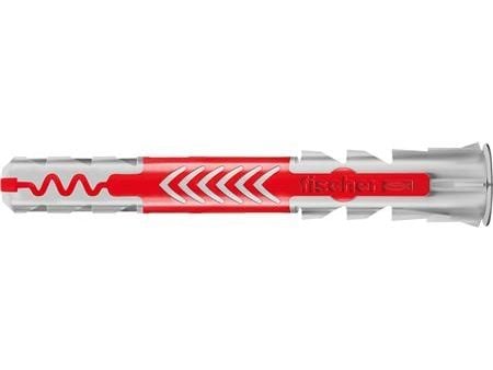 Fischer DuoPower, Veggplugg, Lettbetong, Murstein, Betong, Murverk, Gipsplater, Nylon, Grå, Rød, 6 mm, 50 mm