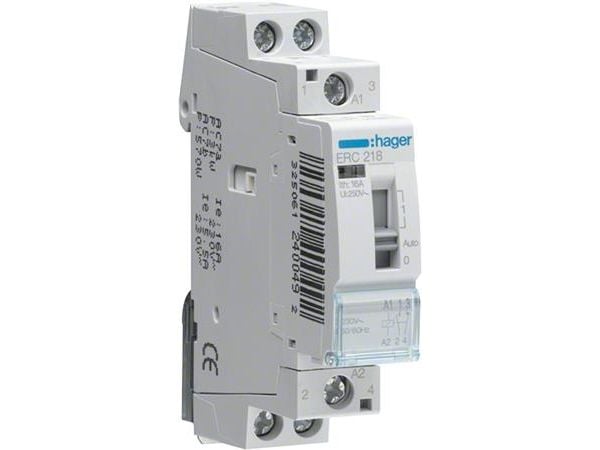 Hager ERC218 asennusrele 16 A 1 sulkeutuva + 1 avautuva 230 V