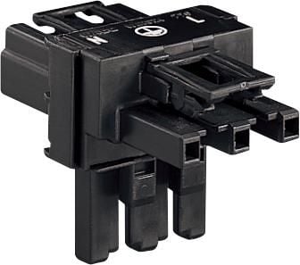 T-Stykke. 1 Han &amp; 2 Hun, 3P Sort 2 låse