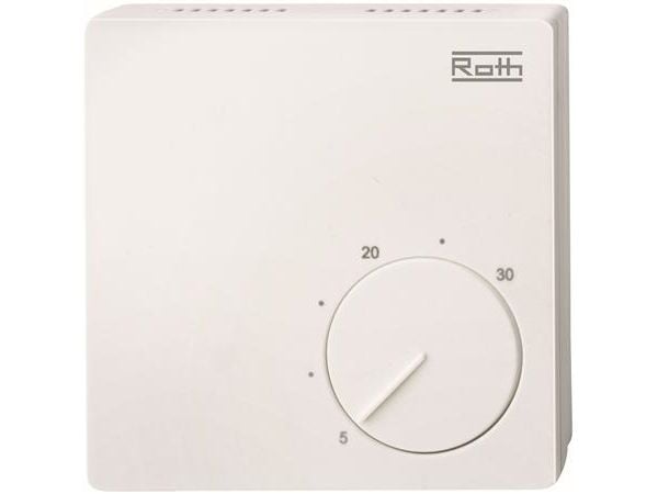 Roth Basicline er et trådført 24 volt system til rumregulering af gulvvarmeanlæg.