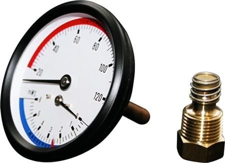 Hydrotermometer 1/2XØ80 0-10MVS/20-120°C