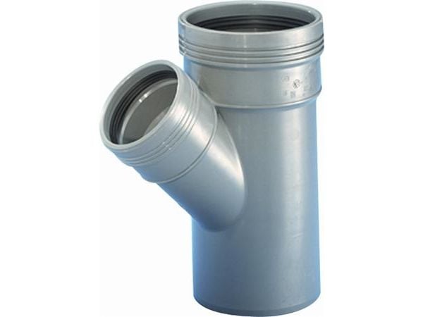 Wavin PP grenrör 45 grader 75–50 mm grå
