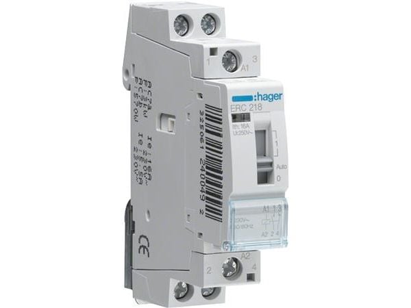 Hager ERC216 asennusrele 16 A, 2 NO, 230 V, 1 moduuli