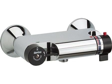 DAMIXA TMC termostatarmatur med bruserafgang ½" ned og eksklusiv forskruninger og rosetter