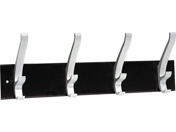 Unilux CYPRES, Veggmontert, Stål, 4 krok(er), Svart, Aluminium, Grå