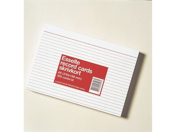 Esselte Cardo - Postkort - A7 (74 x 105 mm) - liggande - vitt - linjerad (paket om 100)