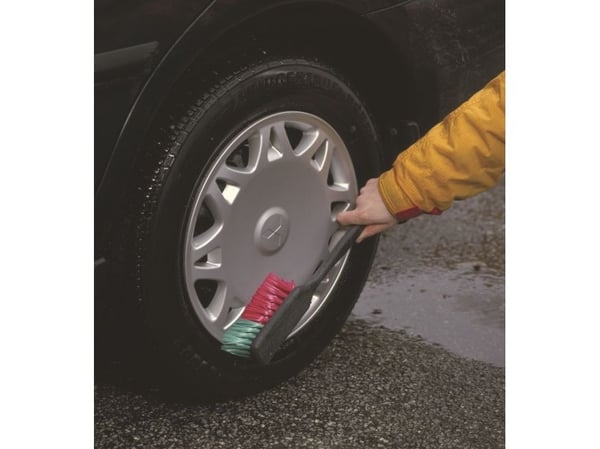VIKAN Autoharja pitkällä kahvalla, 420 mm, Pehmeä/halkaistu, musta.
