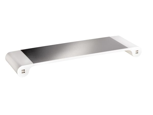 Monitorfod Unilux Study metal grå m/indbygget USB-porte