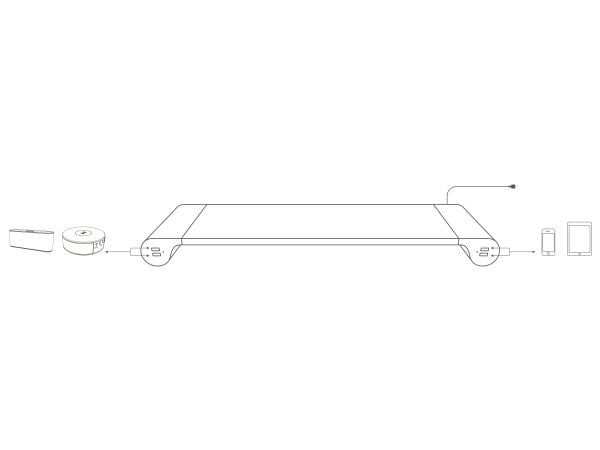 Monitorfod Unilux Study metal grå m/indbygget USB-porte