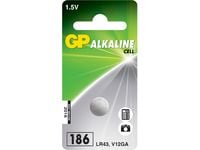 GP Batteries Alkaline Cell 186, Engangsbatteri, Alkalinsk, 1,5 V, 1 stykker, Rustfritt stål, 4,2 mm