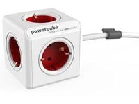 Allocacoc PowerCube, 3 m, Sisätila, Muovi, Punainen, Valkoinen, CE, KEMA, TuV, RoHS, 1 AC-pistorasia(a)