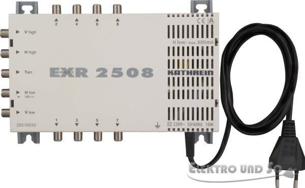 KATHREIN EXR 2508 - 5 tuloa - 8 lähtöä - 950 - 2150 MHz - 5 - 862 MHz - 5 - 0 dB - IP30