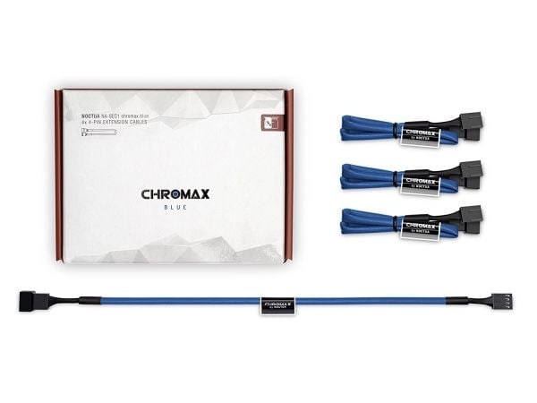 Noctua NA-SEC1 CHROMAX.BLUE, Kabelforlengelse, Blå, 4-pin, Hunkjønn, Hunkjønn, 300 mm