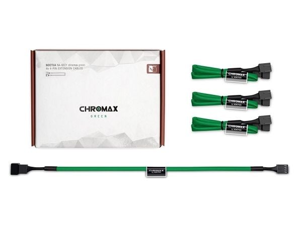 Noctua NA-SEC1 CHROMAX.GREEN, Kabelforlengelse, Grønn, 4-pin, Hunkjønn, Hunkjønn, 300 mm