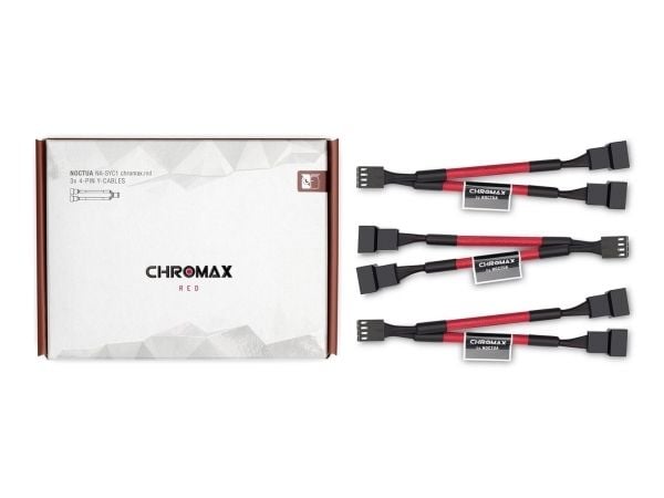 Noctua NA-SYC1 CHROMAX.RED, Jatkokaapeli, Punainen, Naaras, Naaras, 115 mm, 3 kpl