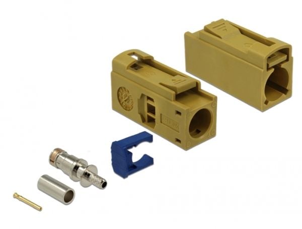 Delock 25mm (long) for crimping - RF-kontakt - FAKRA K-kontakt hann klemforbindelse - karri, RAL 1027