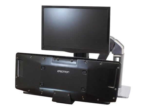 Ergotron WorkFit-A Single LD Workstation With Worksurface - Seisomapöydän muunnin - kiillotettu alumiini, musta