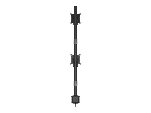 Multibrackets M VESA Deskmount Officeline Dual Vertical - Monteringssett - for 2 LCD-skjermer - stål - svart - skjermstørrelse: 15"-30" - skrivebor...