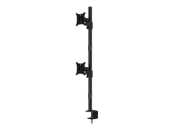 Multibrackets M VESA Deskmount Officeline Dual Vertical - Monteringssett - for 2 LCD-skjermer - stål - svart - skjermstørrelse: 15"-30" - skrivebor...