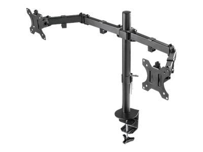 DELTACO GAMING GAM-040 - Monteringssett - for 2 skjermer - stål - svart - skjermstørrelse: 13"-32" - skrivebordsmonterbar
