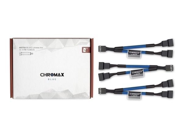 Noctua NA-SYC1 CHROMAX.BLUE, Kabelforlengelse, Blå, Hunkjønn, Hunkjønn, 115 mm, 3 stykker