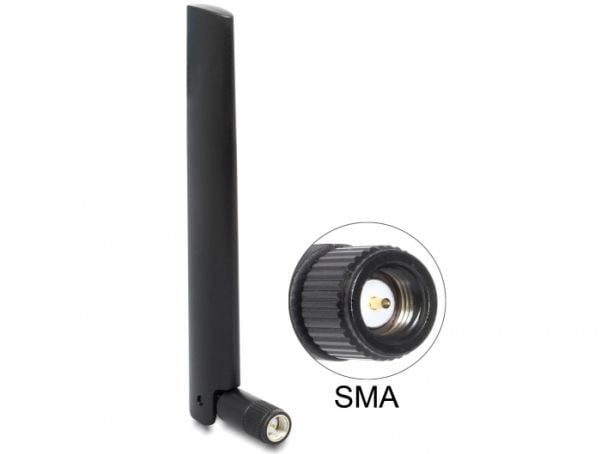 Delock LoRa 868 MHz - Antenne - 13.5 m - dipol - 3 dBi - rundtstrålende - innendørs / utendørs - svart