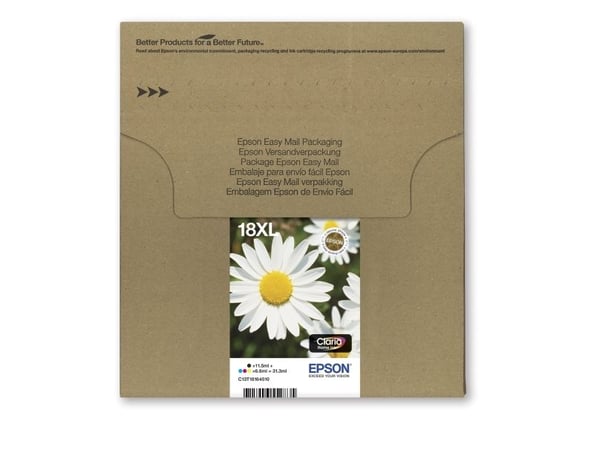 Epson Daisy Multipack 4-colours 18XL EasyMail, Korkea (XL) värintuotto, Musta, Syaani, Magenta, Keltainen, 11,5 ml, 6,6 ml, 1 kpl, Monipakkaus