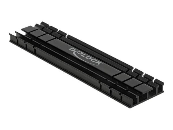 Delock Heatsink flat 100 mm for M.2 module black - Fasttilstands-drevvarmelegeme - svart