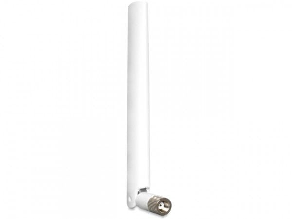 Delock WLAN RP-SMA - Antenne - Wi-Fi - 2 dBi (for 2400 MHz - 2500 MHz), 4 dBi (for 5100 MHz - 5875 MHz) - rundtstrålende - hvit