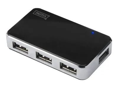Digitus USB 2.0 Swivel Hub 4-Port, 480 Mbit/s, Musta