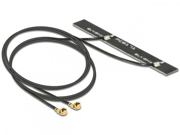 Delock WLAN Twin Antenna - Antenne - 6.16 cm - Wi-Fi - 5 dBi - innendørs - svart
