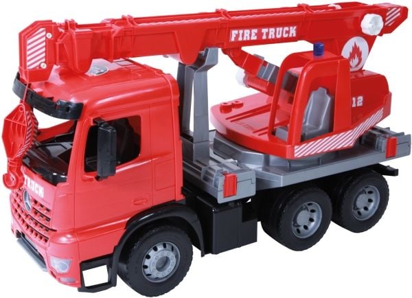 Lena GIGA TRUCKS Fire Crane truck Arocs, Kranbil, 3 år, Sort, Grå, Rød