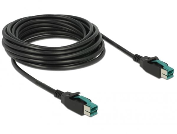Delock - USB-kabel med egen strömförsörjning - USB PlusPower (12 V) (hane) till USB PlusPower (12 V) (hane) - 12 V - 5 m - svart
