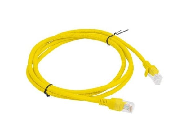 Lanberg - Liitäntäkaapeli - RJ-45 (uros) RJ-45 (uros) - 1,5 m - UTP - CAT 6 - muotoiltu, solmuton, säikeistetty - keltainen, RAL 1028