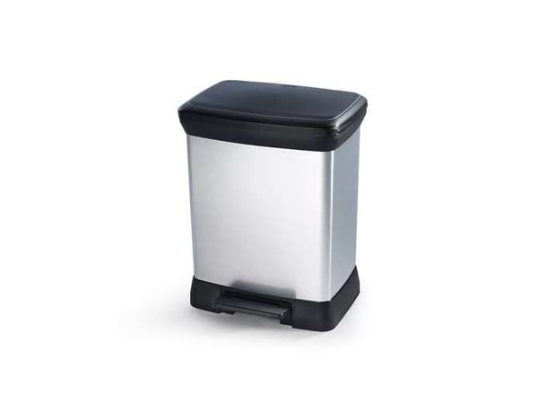 Curver – Cubo de basura (30 L color plata de gris Papelera Cubo de basura