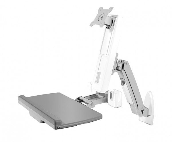 ICY BOX IB-MS600-W - Monteringssats - för LCD-skärm/PC-utrustning - plast, stål, aluminiumlegering - vit - skärmstorlek: upp till 24 tum - monterba...