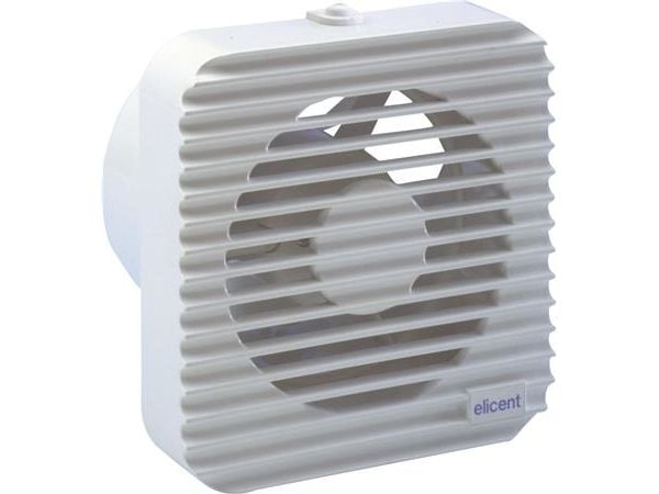 MAICO Ventilator Muro 100 med timer 0,5-20 min. og hygrostat 40-90% RH. Luftmængde 95 m³/h. Mål 140x140/Ø97 mm.